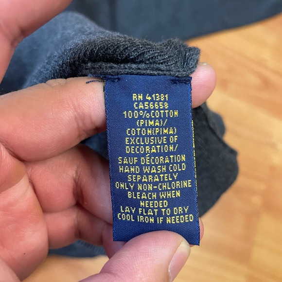 Grey Pima Cotton Ralph Lauren V Neck Sweater (L) - Picture 7 of 8